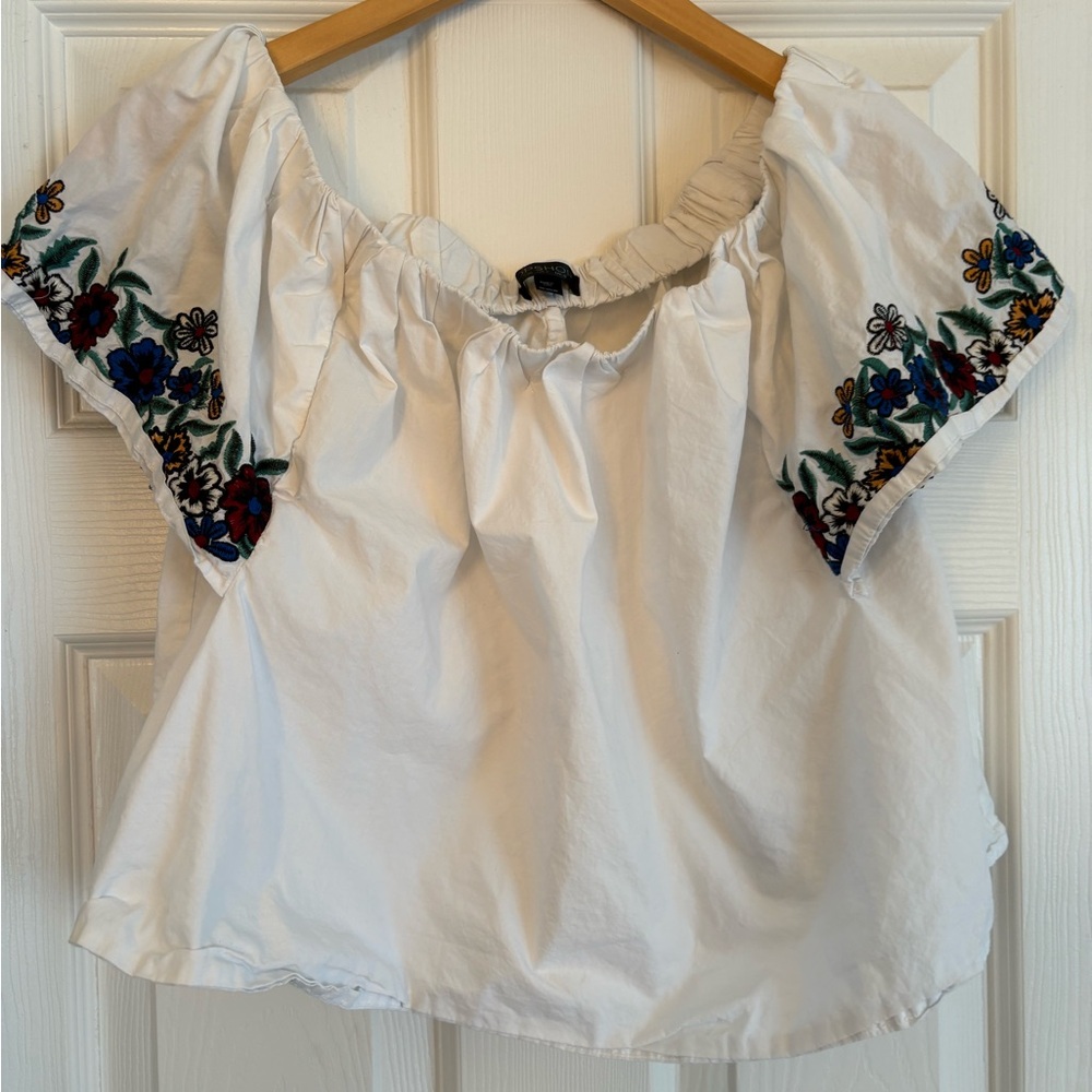 Topshop White and Blue Blouse Elegant Design